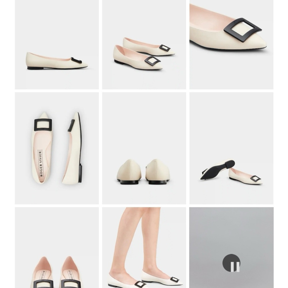 Roger Vivier Gommettine Ballerinas in leather (off-white), size 7, NEW - Picture 3 of 10